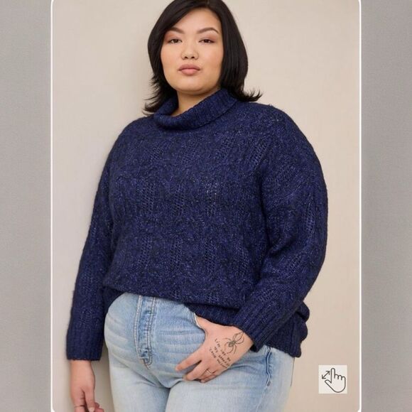 Torrid Vegan Cashmere Pullover Turtleneck Collar Sweater - Size 3 - Picture 1 of 9